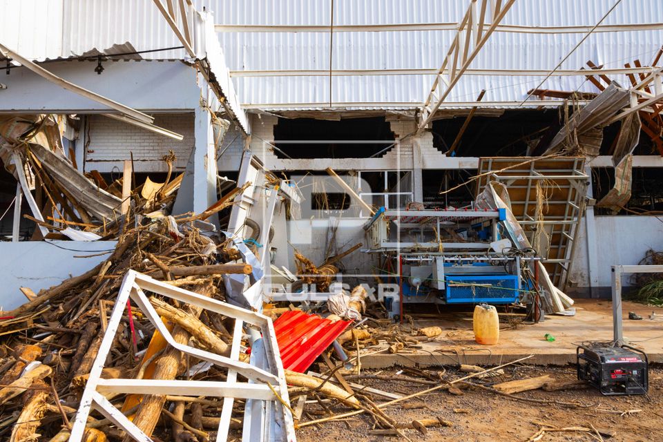 Edifício comercial destruído pela enchente no Vale do Taquari