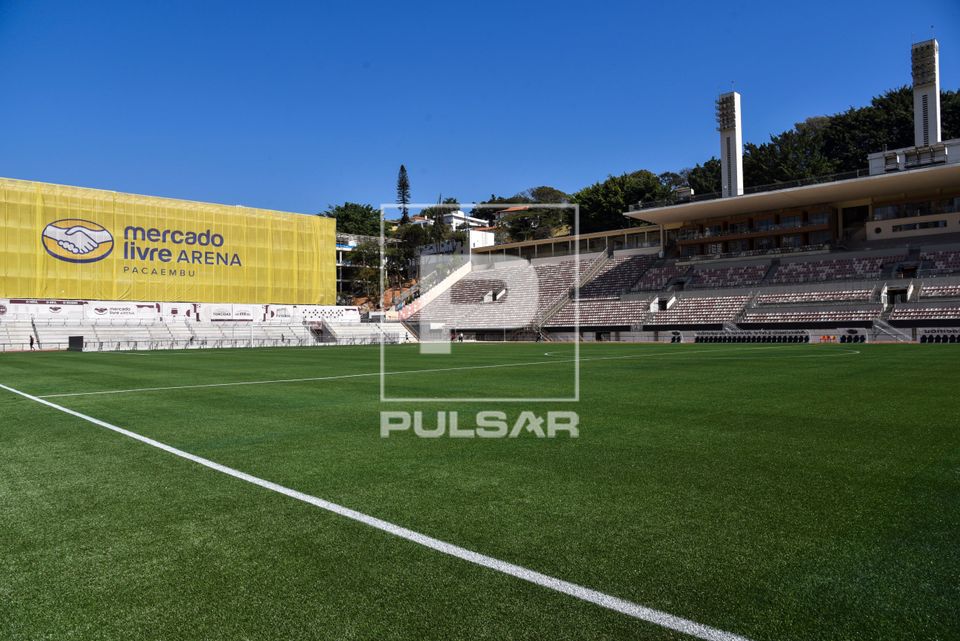 Gramado do Mercado Livre Arena Pacaembú - antigo Estádio Municipal Paulo Machado de Carvalho