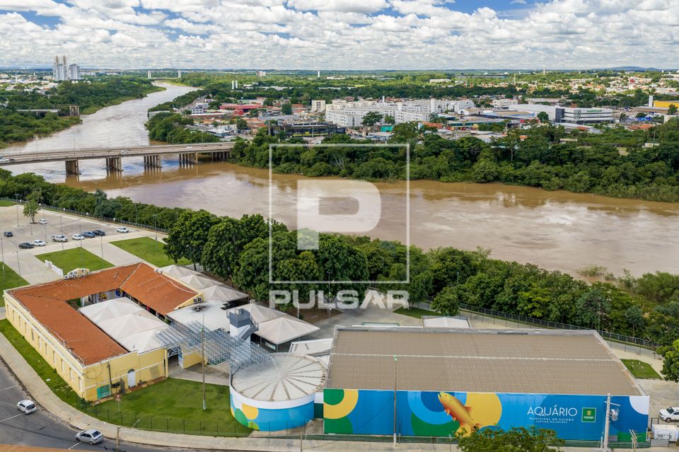 Vista de drone do Museu do Rio Cuiabá Hid Alfredo Scaff e Aquário Municipal Justino Malheiros - Rio Cuiabá 