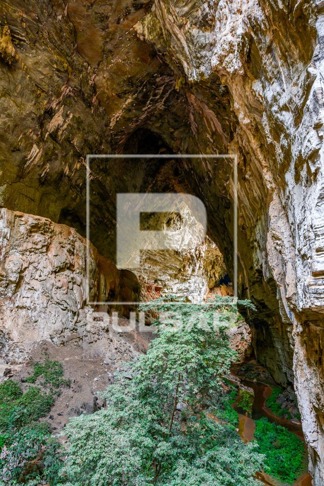 Formação vista da trilha para a Gruta do Janelão - Parque Nacional Cavernas do Peruaçu - transição dos b