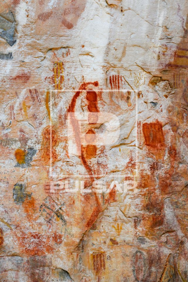 Pinturas rupestres na Lapa dos Desenhos - Parque Nacional Cavernas do Peruaçu - Mosaico Sertão Veredas-Perua
