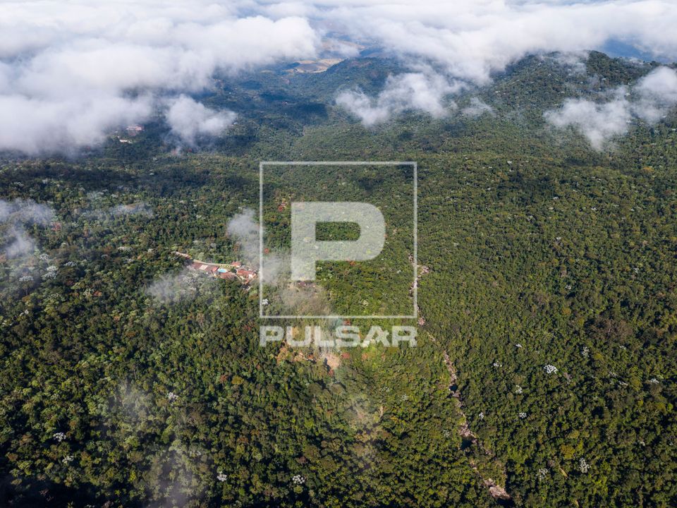 Vista de drone de mata atlântica na parte baixa do Parque Nacional do Itatiaia no Parque Nacional do Itatiaia