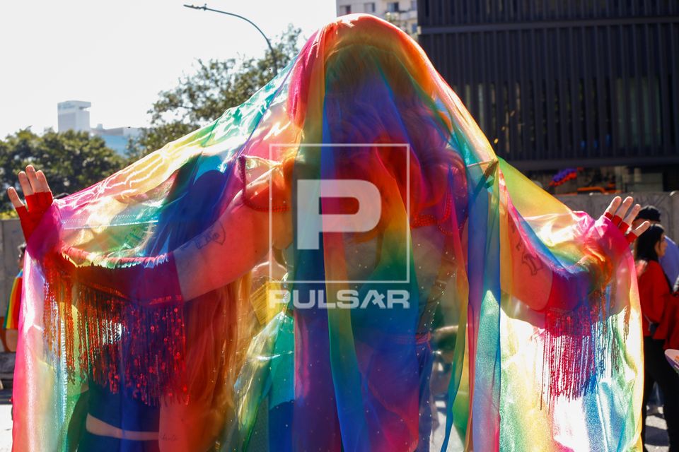 Participante da 30ª Parada do Orgulho LGBTQI+ Gays , Lésbicas , Bissexuais e Transexuais na Avenida Paulista