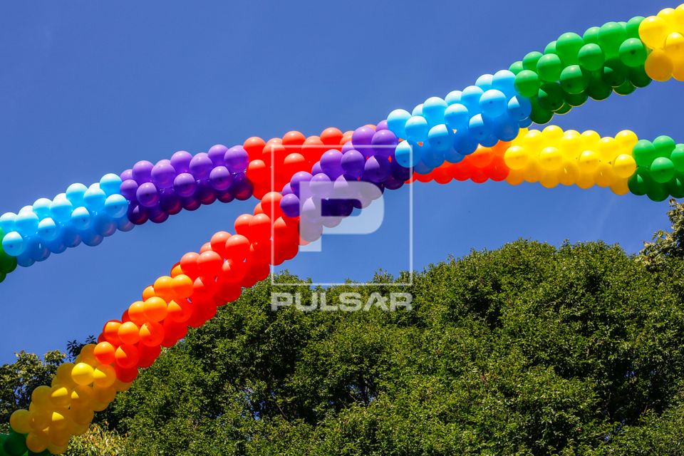 Balões representando a diversidade sexual da 30ª Parada do Orgulho LGBTQI+ Gays , Lésbicas , Bissexuais e T