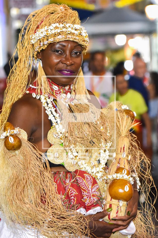 Rainha do Bloco de Afoxé Korin Nagô representando Obaluaê