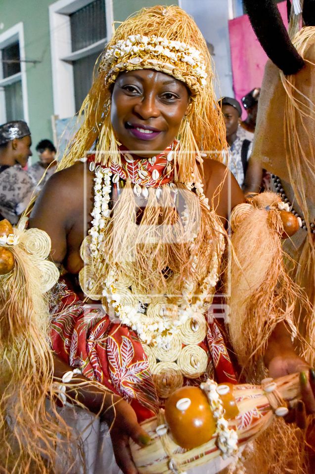 Rainha do Bloco de Afoxé Korin Nagô representando Obaluaê