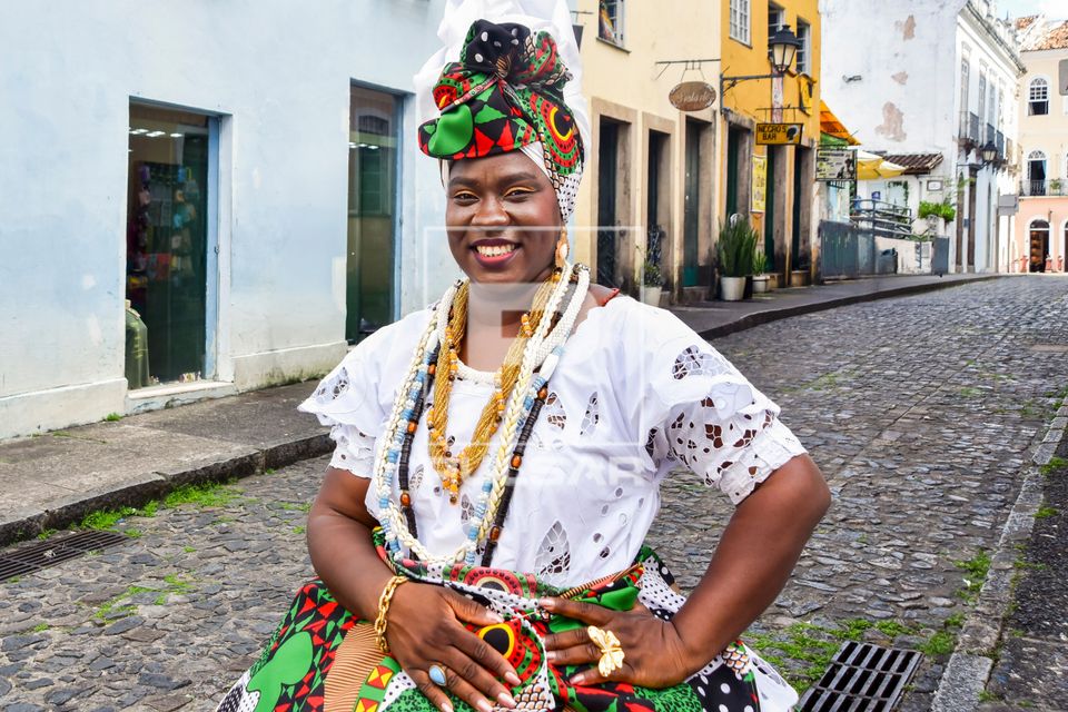 Baiana do receptivo no Pelourinho - centro histórico