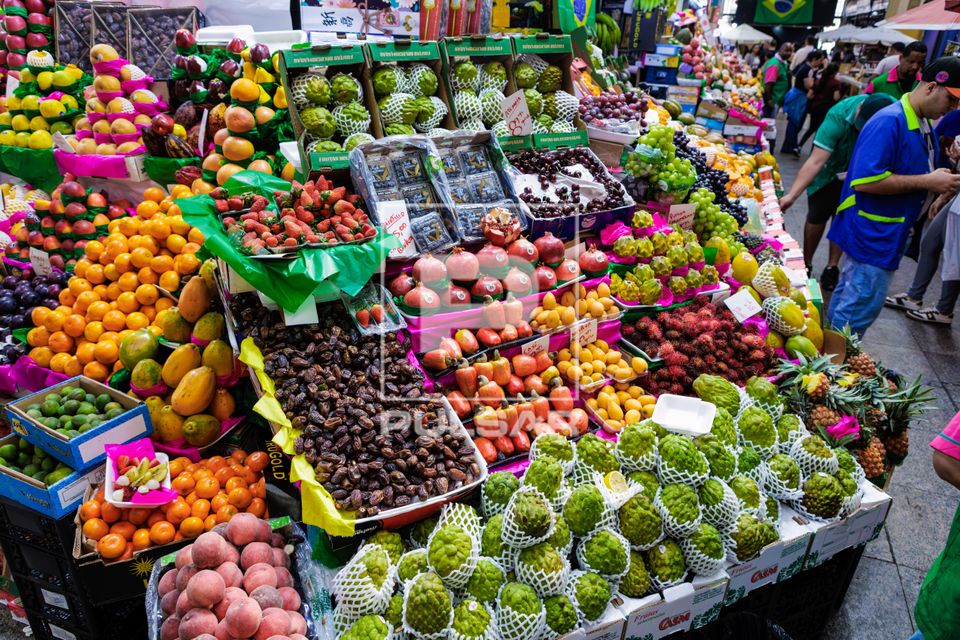 Banca de frutas no Mercado Municipal Paulistano Mercadão