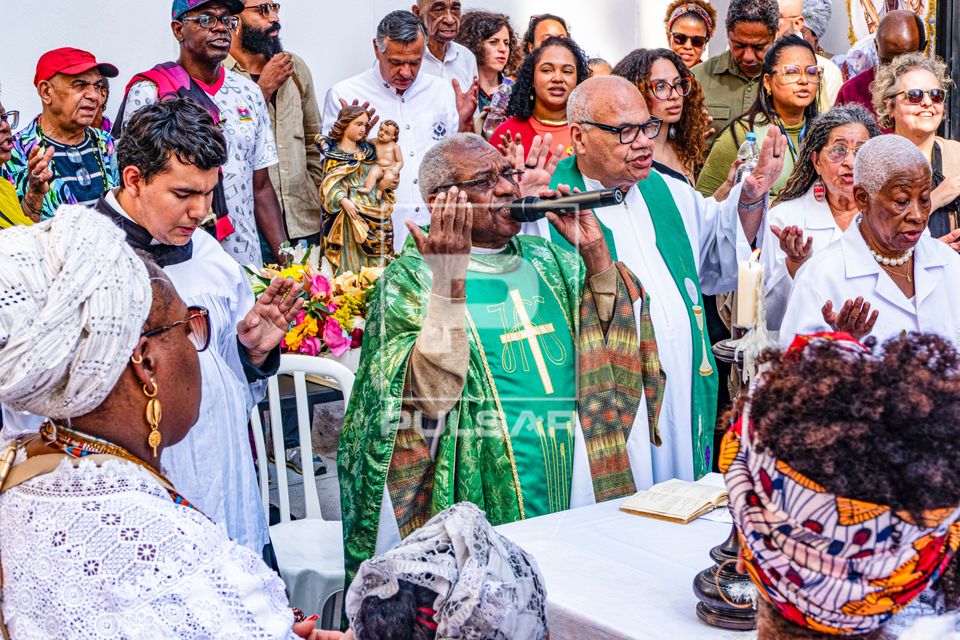 Missa de celebração da reinauguração da Capela dos Aflitos, após a restauração, com a participação de