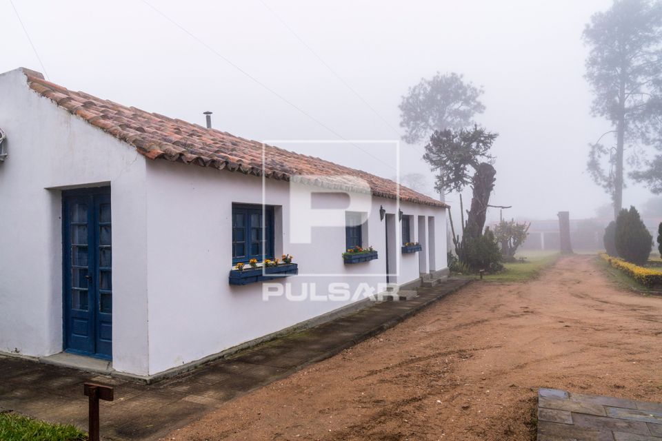 Moradia em chácara secular sob neblina