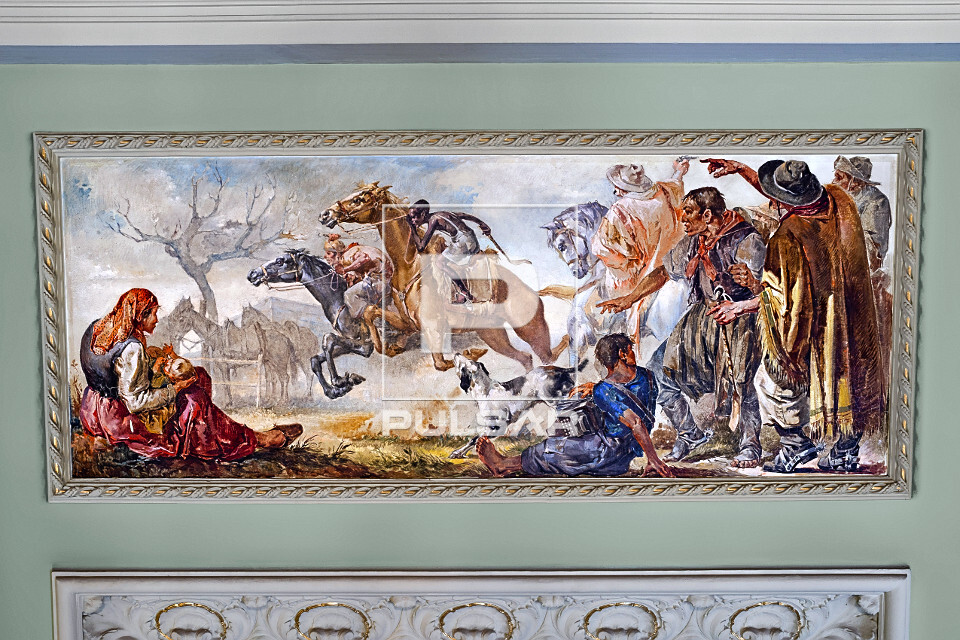Painel de Aldo Locatelli exposto no salão Negrinho do Pastoreio -   Palácio Piratini  - lenda gaúcha