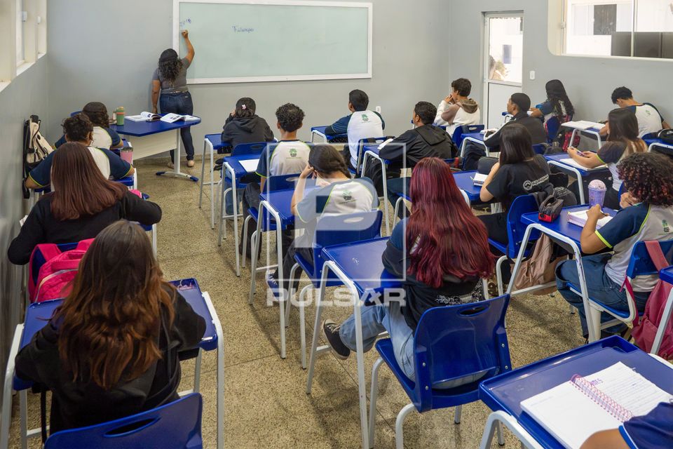 Sala de aula da Escola Estadual Coaracy Nunes de ensino médio e fundamental 