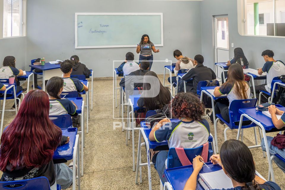 Sala de aula da Escola Estadual Coaracy Nunes de ensino médio e fundamental 