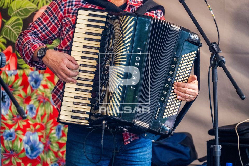 Sanfoneiro tocando em festa junina
