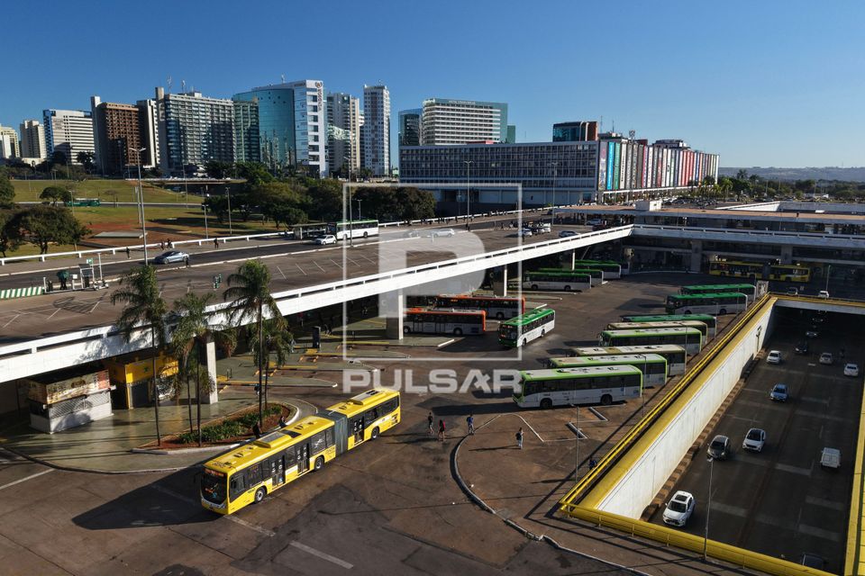 Vista de drone da Rodoviária de Brasília 