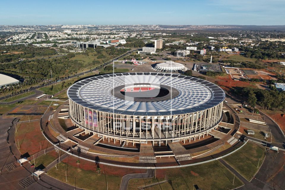 Vista de drone do Arena BRB Mané Garrincha 