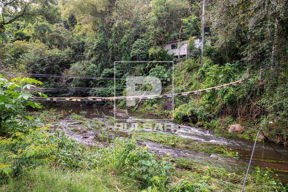 Pinguela para transposição do Rio Vacacaí-Mirim em área de mata nativa