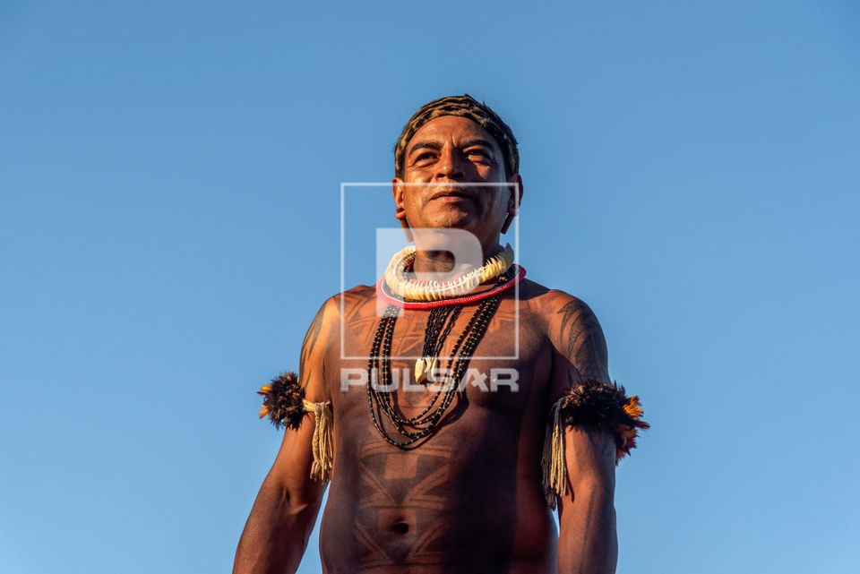 Cacique Tupa Guarani durante o evento Maricá Indígena 2026 na Aldeia Mata Verde Bonita ou Tekoa Ka'Aguy Ovy 