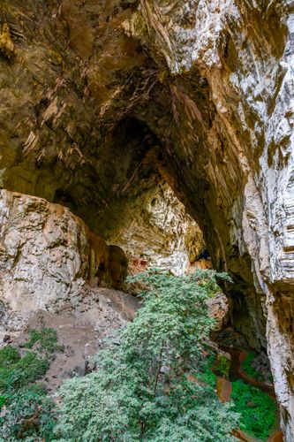 Formação vista da trilha para a Gruta do Janelão - Parque Nacional Cavernas do Peruaçu - transição dos b