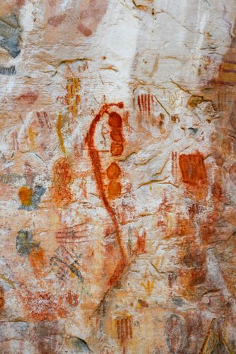 Pinturas rupestres na Lapa dos Desenhos - Parque Nacional Cavernas do Peruaçu - Mosaico Sertão Veredas-Perua