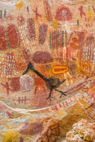 Pinturas rupestres na Lapa dos Desenhos - Parque Nacional Cavernas do Peruaçu - Mosaico Sertão Veredas-Perua