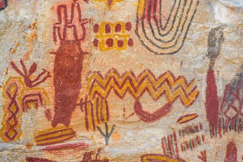 Pinturas rupestres na Lapa dos Desenhos - Parque Nacional Cavernas do Peruaçu - Mosaico Sertão Veredas-Perua
