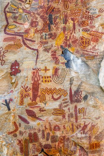 Pinturas rupestres na Lapa dos Desenhos - Parque Nacional Cavernas do Peruaçu - Mosaico Sertão Veredas-Perua