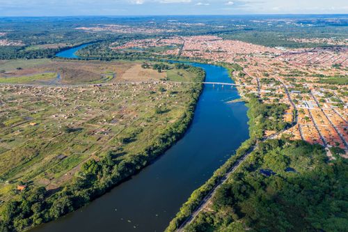Vista de drone do Rio Poti