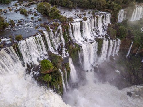 Vista de drone das Cataratas do Iguaçu - Parque Nacional do Iguaçu