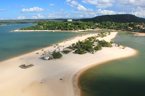 Vista de cima da Ilha do Amor - praia fluvial - só aparece nos períodos de seca - Rio Tapajós - Alter do Ch