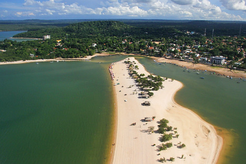 Vista da Ilha do Amor - praia fluvial que só aparece nos períodos de seca do Rio Tapajós - Alter do Chão -