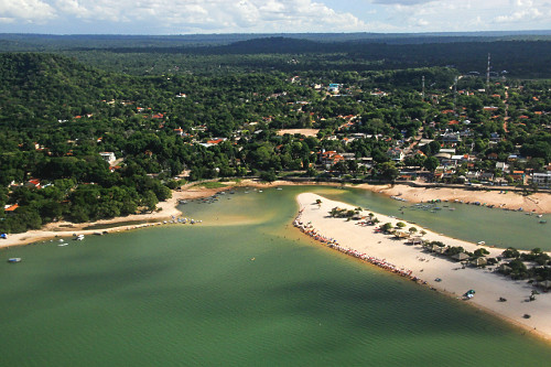Vista da Ilha do Amor - praia fluvial que só aparece nos períodos de seca do Rio Tapajós - Alter do Chão -