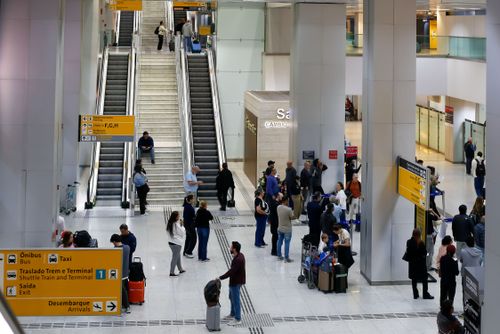 Saguão de desembarque do Terminal 3 no Aeroporto Internacional André Franco Montoro