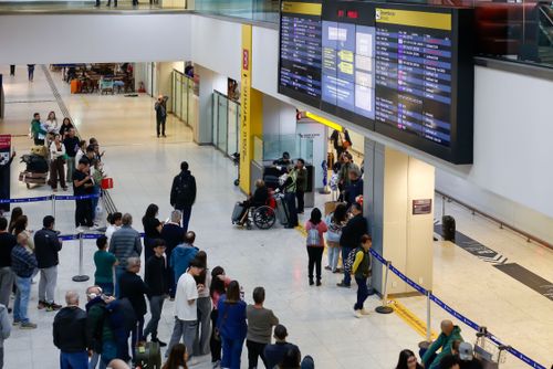 Saguão de desembarque do Terminal 3 no Aeroporto Internacional André Franco Montoro