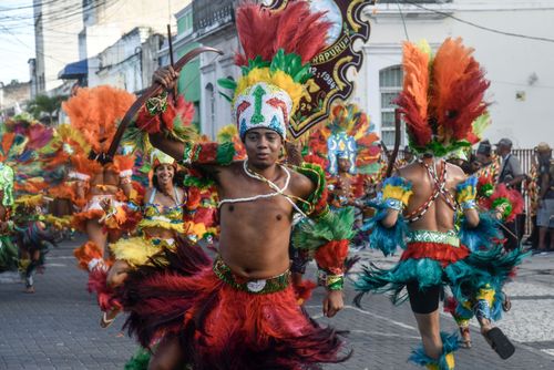 Apresentação do Grupo Caboclinho Uirapuru durante o carnaval