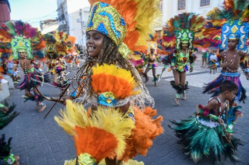 Apresentação do Grupo Caboclinho Uirapuru durante o carnaval