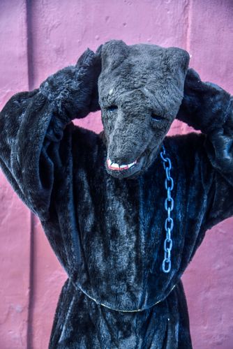 Apresentação do  Urso Velho de Angola durante o carnaval