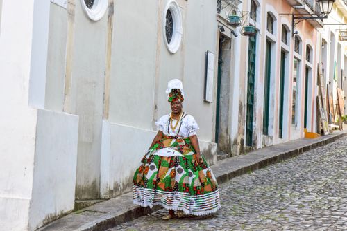 Baiana do receptivo no Pelourinho - centro histórico