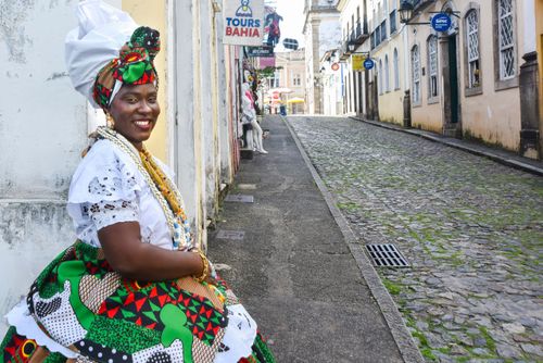 Baiana do receptivo no Pelourinho - centro histórico