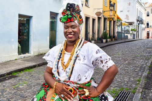 Baiana do receptivo no Pelourinho - centro histórico