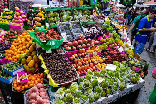 Banca de frutas no Mercado Municipal Paulistano Mercadão