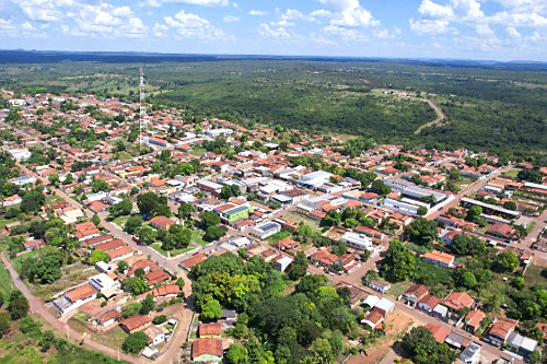 Vista de drone da cidade
