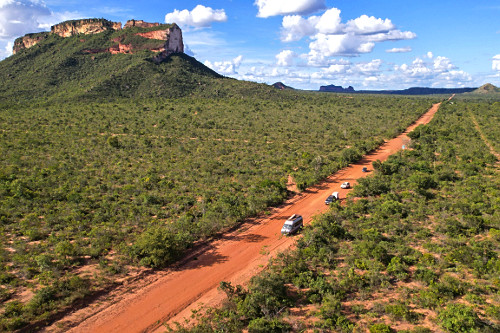 Vista de drone da Serra da Catedral - RPPN Reserva Particular de Patrimônio Natural Catedral do Jalapão
