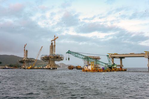 Construção da ponte Guaratuba oficialmente Ponte da Vitória da PR-412 - ligará ao município Matinhos