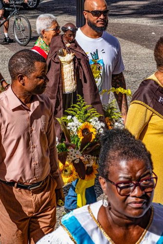 Irmandades de São Benedito na procissão em celebração dos 300 anos de São Benedito - Largo do Arouche