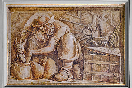 Painel de Aldo Locatelli exposto no salão Negrinho do Pastoreio do Palácio Piratini  - 