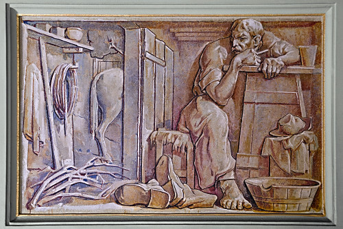Painel de Aldo Locatelli exposto no salão Negrinho do Pastoreio do Palácio Piratini  - 