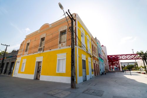 Casarões restaurados próximos ao Centro Dragão do Mar de Arte e Cultura