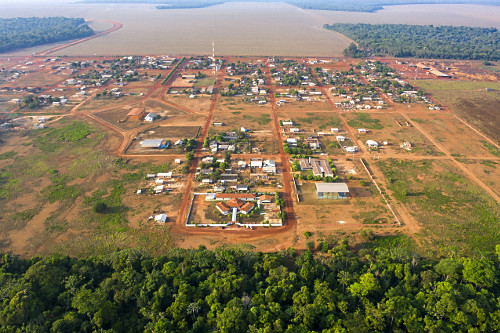Vista de drone do distrito Americana-do-Norte