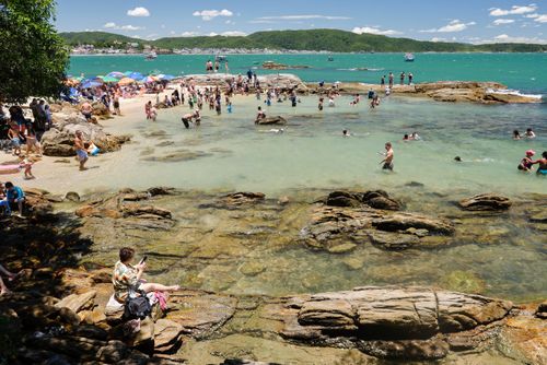 Banhistas na Praia da Lagoinha